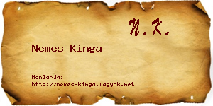 Nemes Kinga névjegykártya